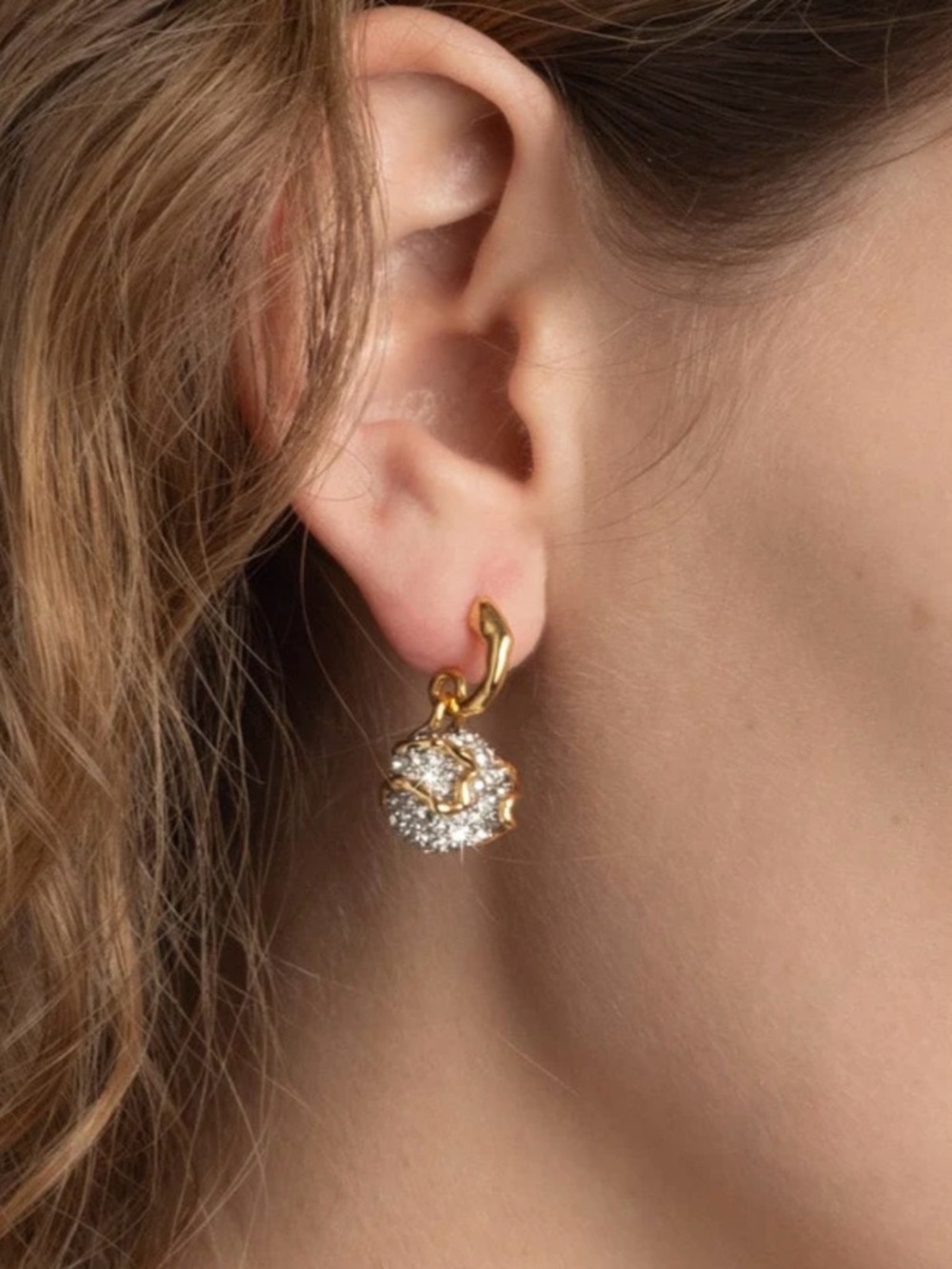 ALEXIS BITTAR Solanales Crystal Petite Pebble Hoop Earrings MY13